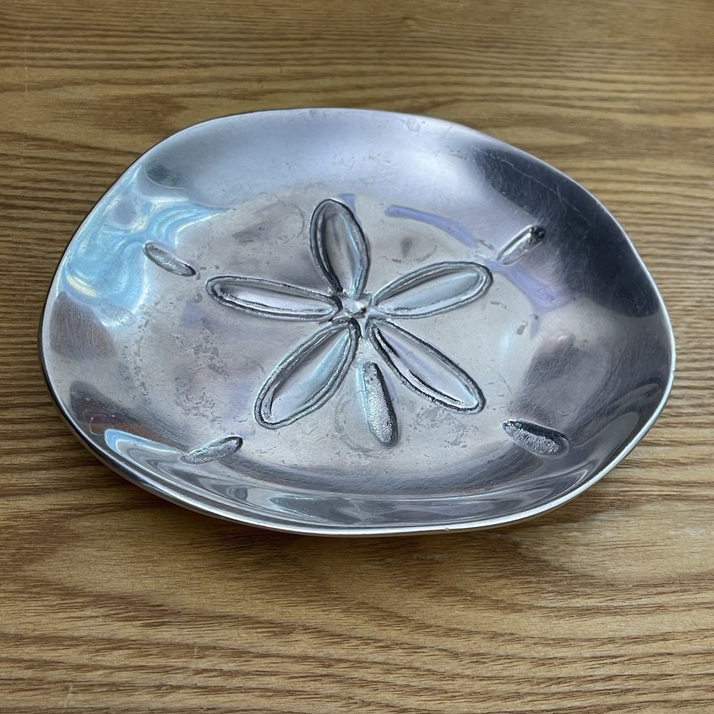 Mariposa Sand Dollar Recycled Cast Aluminum Trinket Ring Dish Coastal 6"
